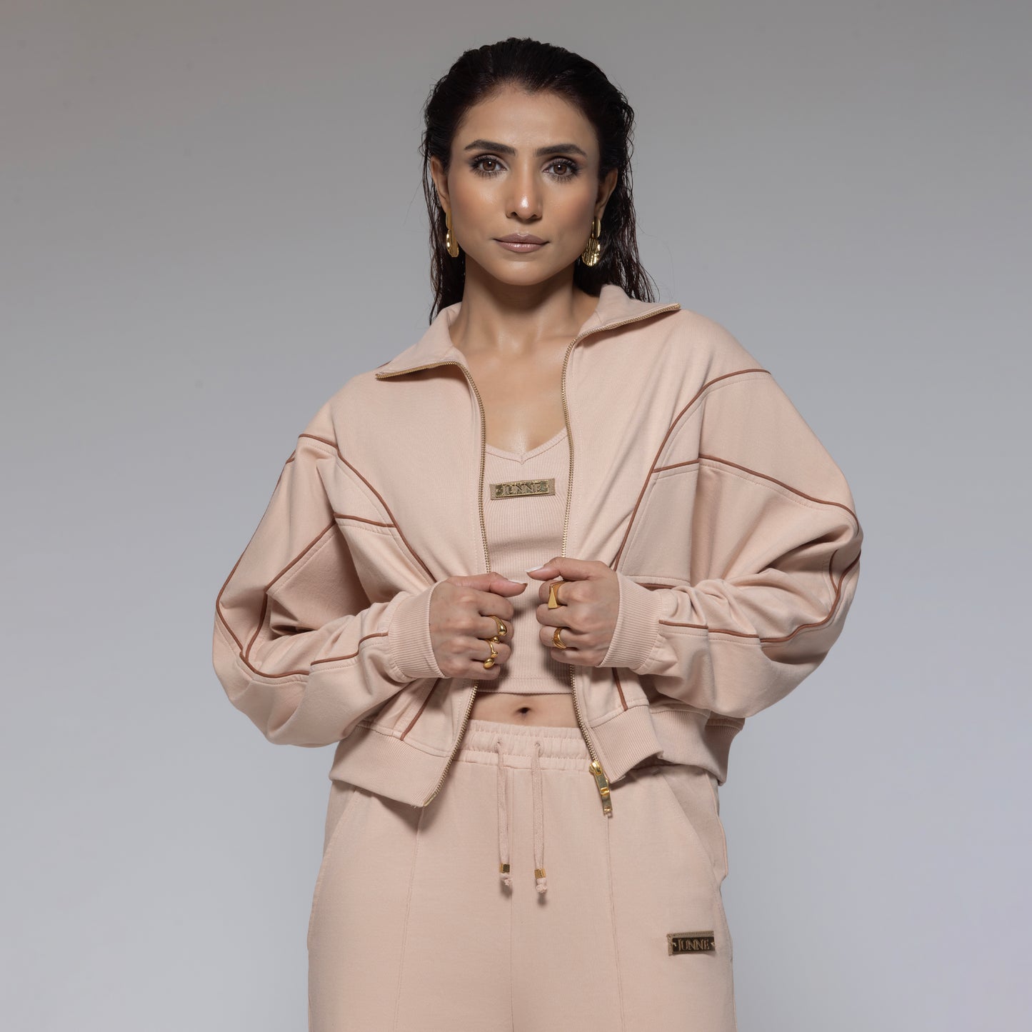 Khloe Bare Peach Cord Set