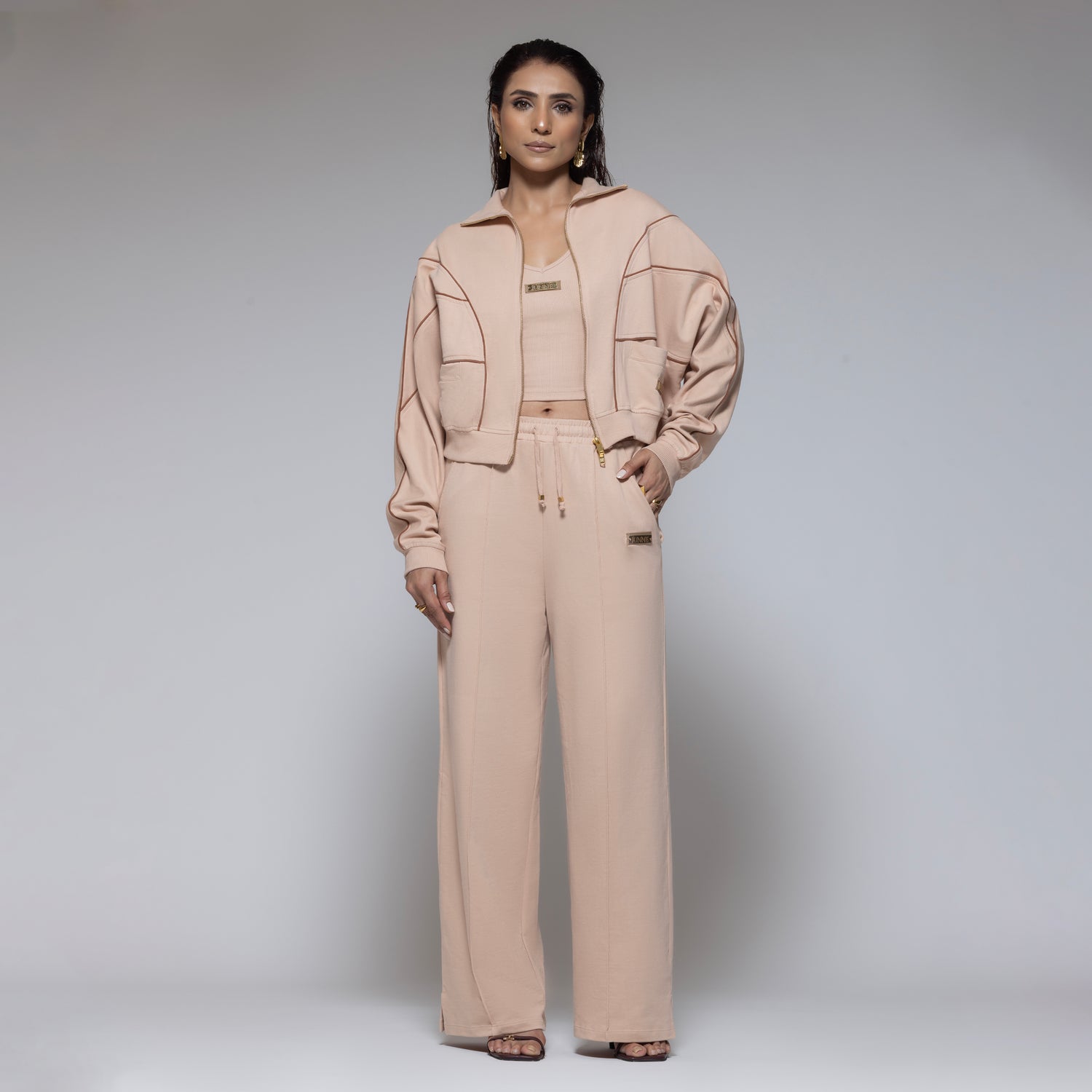 Khloe Bare Peach Cord Set