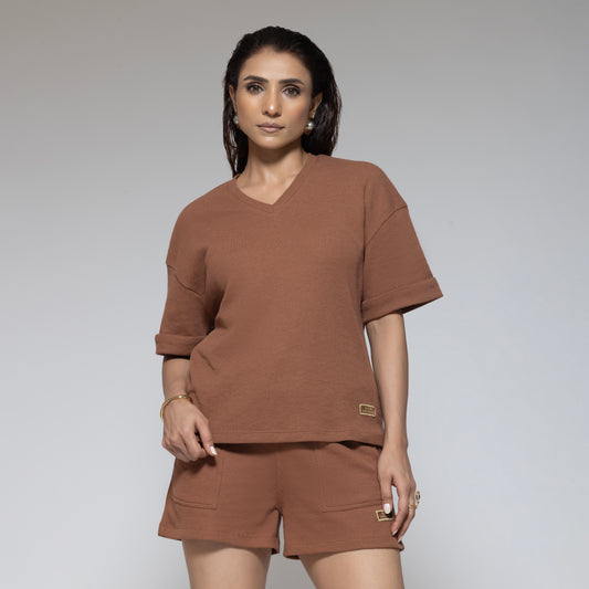 WAFFLE HAZEL TEE WITH SHORTS SET