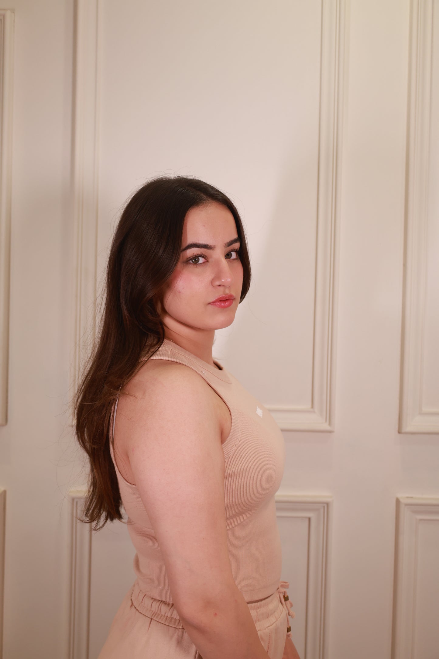 Tank Top Peach Cord Set