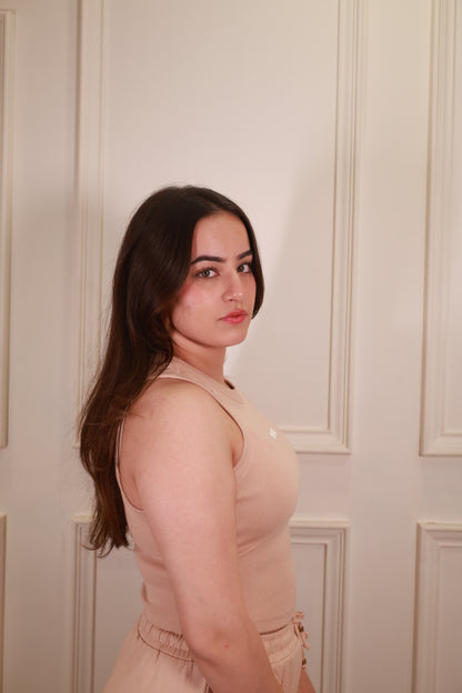 Tank Top Peach Cord Set