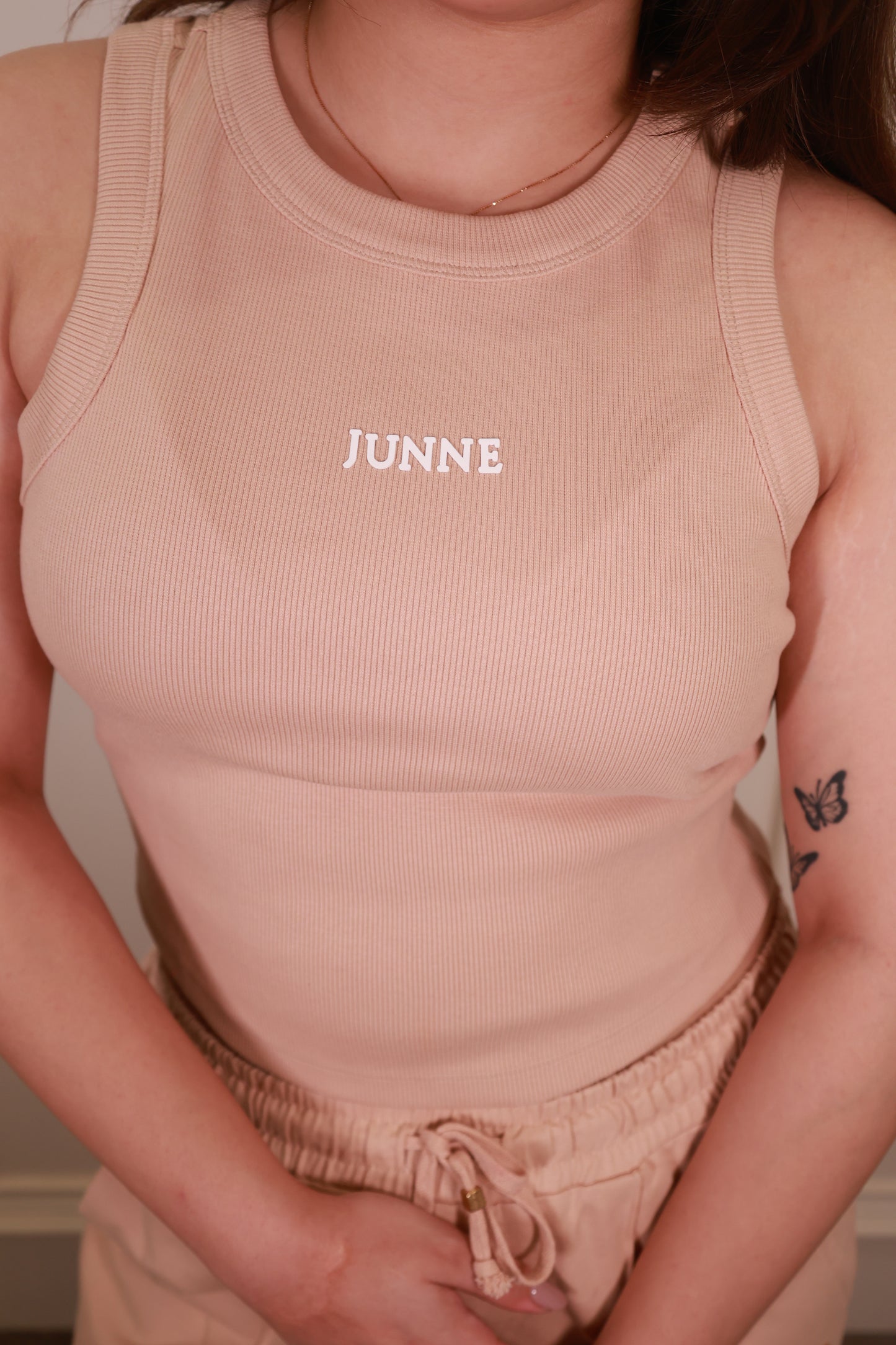 Tank Top Peach Cord Set