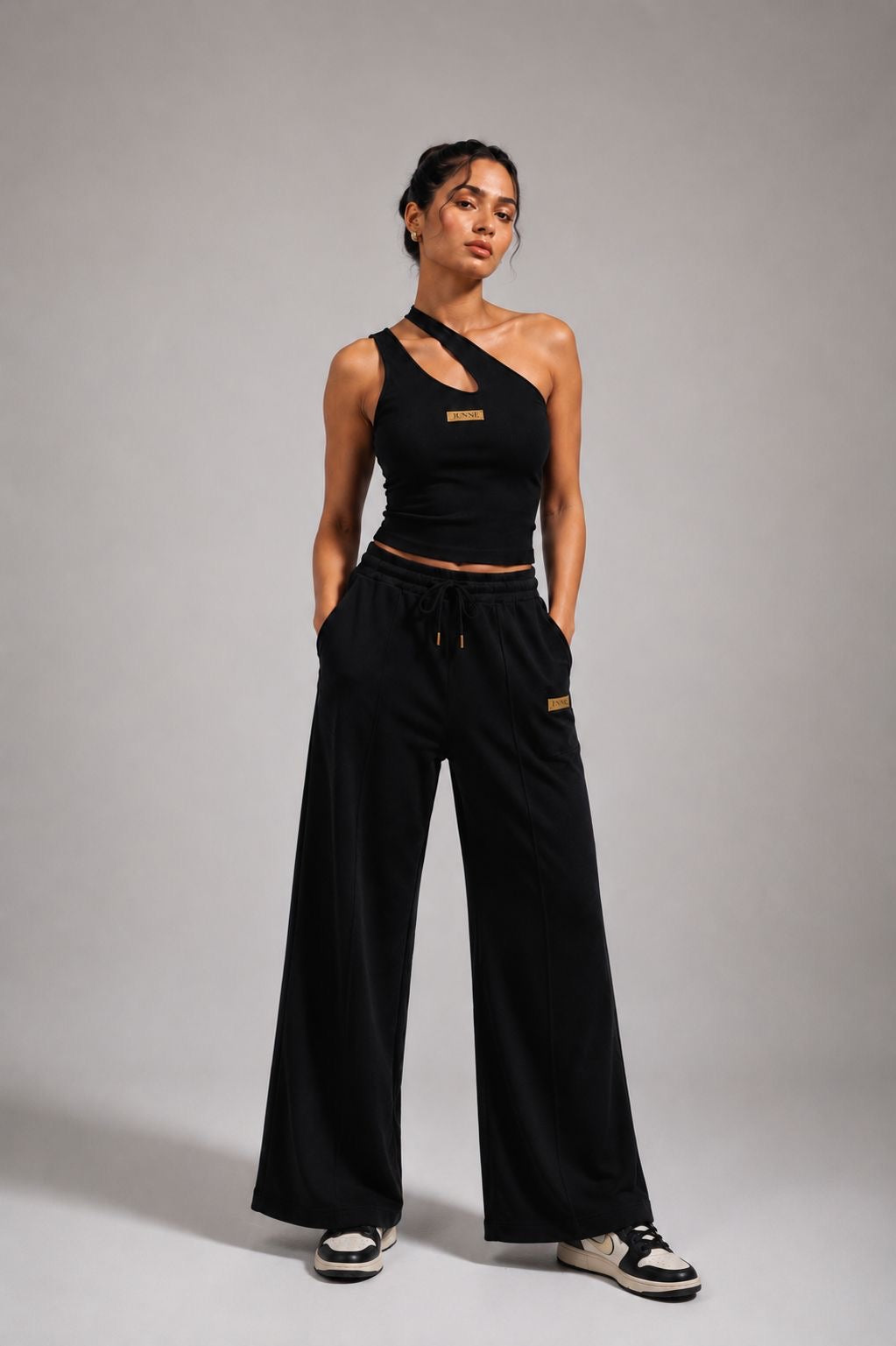 Kylie Top with black lounge pants