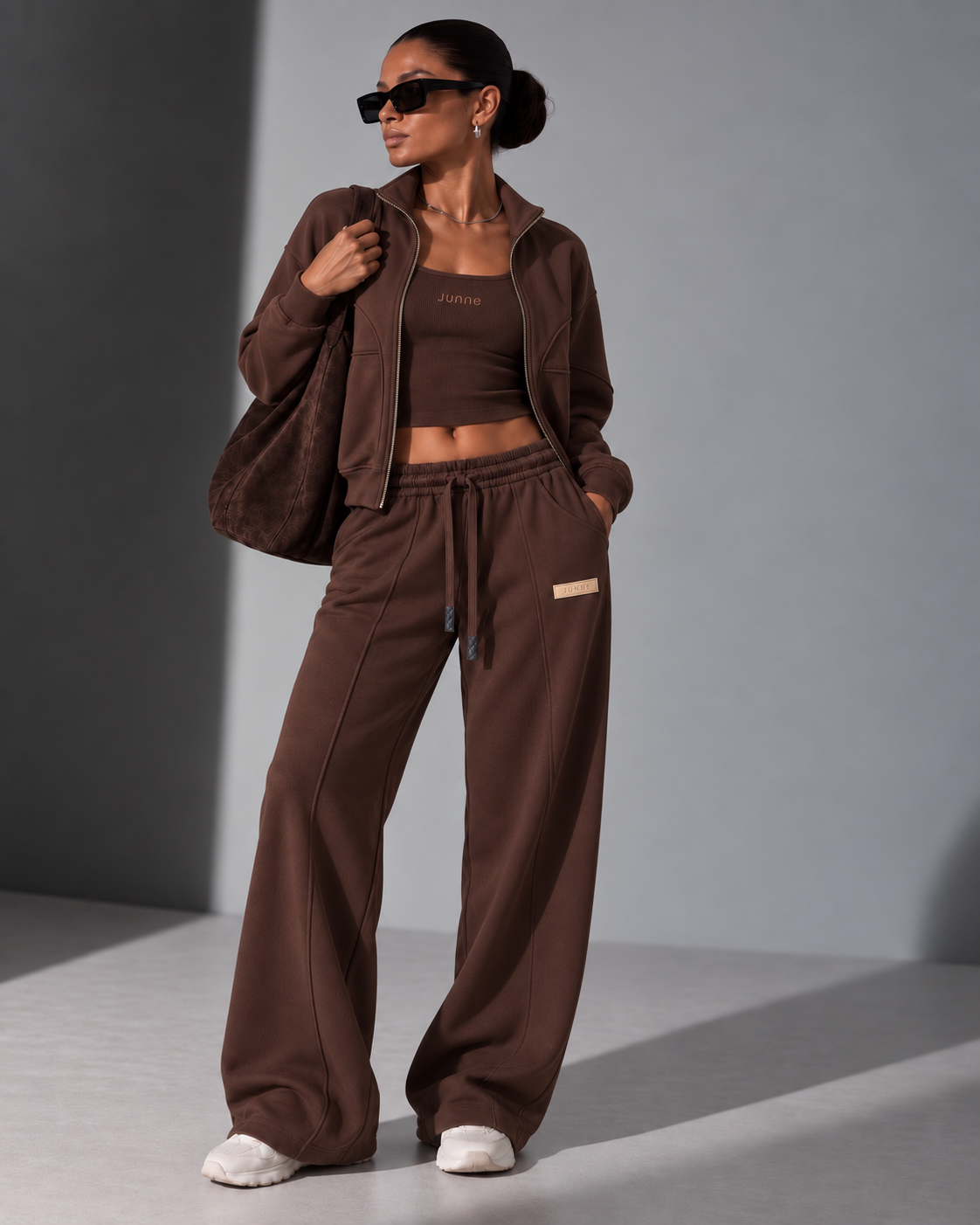 JUNNE Truffle three-piece co-ord full body
